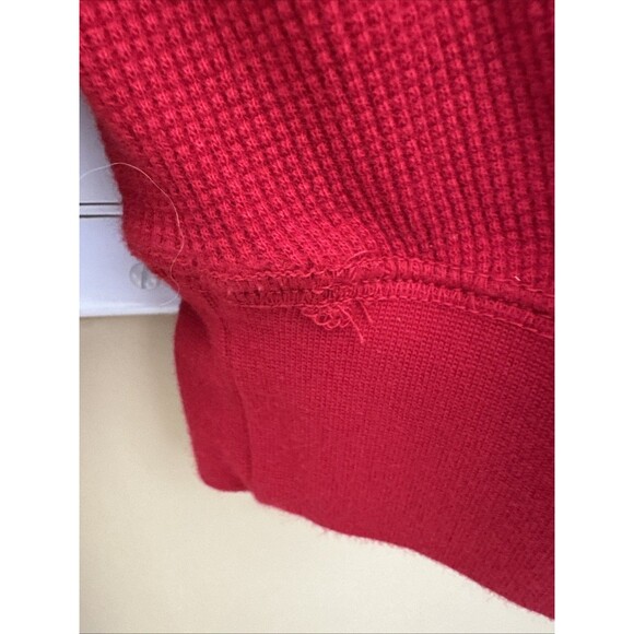 Air Jordan T-Shirt Men's Large Red Waffle Knit Long Sleeve Jumpman Logo Crew - Picture 6 of 6